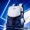 Blue and white gradient simple and fashionable backpack, lightweight and large-capacity student commuting bag Specification image